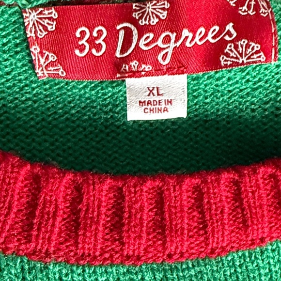 33 Degrees home for the Holidays Festive Green Sweater size XL - Picture 6 of 8